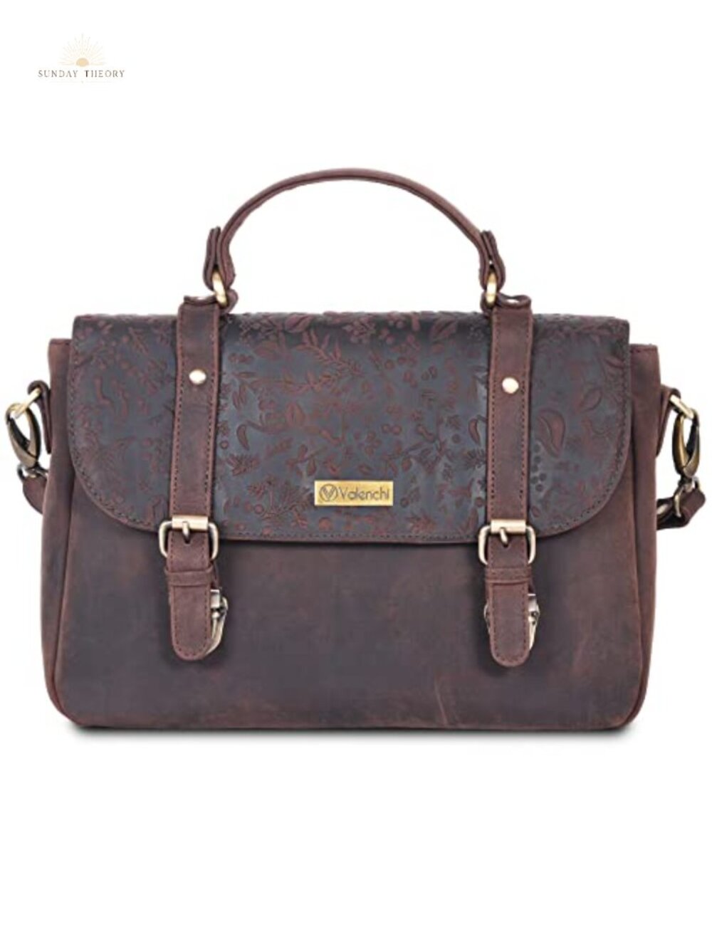 Genuine Leather Tote Bag Purse for Women Embossed Design